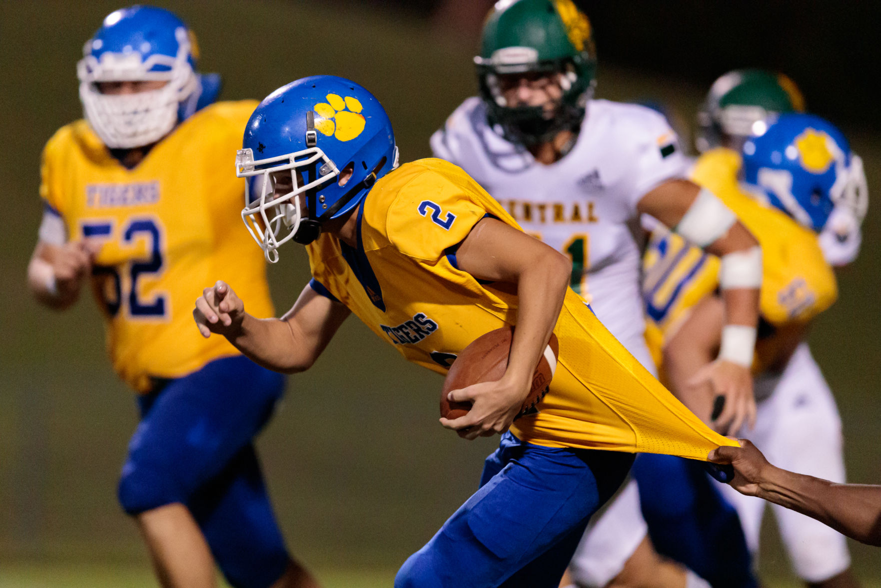 The Central Cabarrus Vikings shut out the Mount Pleasant Tigers 45-0.